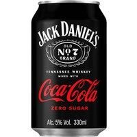 Jack Daniel's Old No. 7 Brand Tennessee Whiskey Mixed with Coca-Cola Zero Sugar 330ml