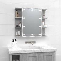 Mirror Cabinet with LED Grey Sonoma 70x16.5x60 cm