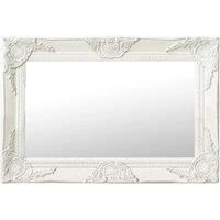 Wall Mirror Baroque Style 60x40 cm White