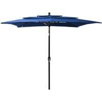 3-Tier Parasol with Aluminium Pole Azure Blue 2.5x2.5 m