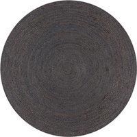 Handmade Rug Jute Round 90 cm Dark Grey