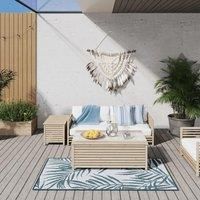 Outdoor Rug Aqua and White 80x150 cm Reversible Design