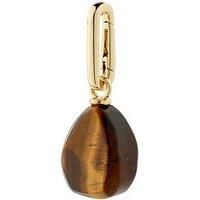 Pilgrim Charm Tiger Eye Pendant, Gold-Plated