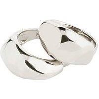 Pilgrim Dune Rings, 2 In A Set, Silver-Plated