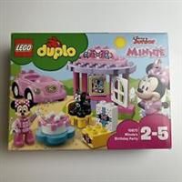 LEGO 10873 DUPLO Disney Junior Minnie's Birthday Party Disney’s Minnie Mouse Set with Cat Figure, Toy Car, Cake, and Large Number Bricks, Preschool Education Toy for Kids Age 2-5