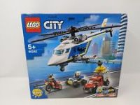 LEGO City 60243 Police Helicopter Chase Toy with ATV Quad Bike, Motorbike and Truck, Building Set for 5+ Year Old