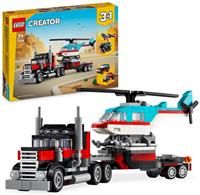 LEGO Creator 3in1 Flatbed Truck with Helicopter Toy to Propeller Plane and Fuel Lorry to Hot Rod and SUV Car Toys for 7 Plus Year Old Boys, Girls and Kids who Love Cool Vehicles, Gift Idea 31146