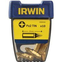 Irwin 10504342 25mm Pozi PZ2 Titanium Screwdriver Bits (10 Pieces)