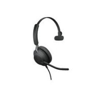 Jabra Evolve2 40 PC Headset – Noise Cancelling UC Certified Mono Headphones With 3-Microphone Call Technology – USB-A Cable – Black