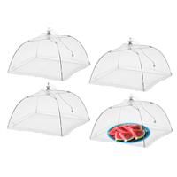 Wisdom Pop-Up Mesh Food Covers Tent Umbrella 4 Pack Large 17 inch Reusable and Collapsible Screen Net Protectors for Outdoors Parties Picnics BBQs Keep Out Flies Bugs Mosquitoes