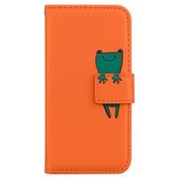 Annuo Wallet Phone Case Samsung A71 Phone Case Leather Shockproof Mobile Phone Cover For Samsung A71 Case Wallet Cartoon Card Slot Cute Case Samsung Galaxy A71 Flip Case Frog Animal Orange