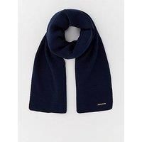 Jack & Jones Mens DNA Soft Rib Knitted One Size Navy Blue Warm Winter Scarf