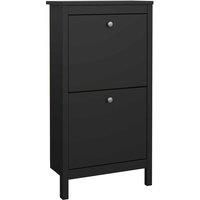 Madrid Shoe Cabinet 2 flap doors Matt Black, none