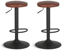 Habitat Hewitt Pair of Faux Leather Barstool - Tan