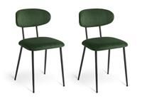 Habitat Ariana Pair of Velvet Dining Chairs - Green