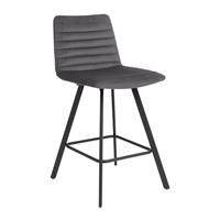 Argos Home Keaton Velvet Counter Bar Stool - Charcoal