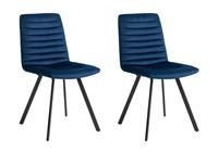 Argos Home Keaton Pair of Velvet Dining Chairs - Dark Blue