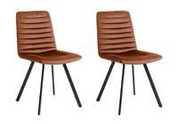 Argos Home Keaton Pair of Velvet Dining Chairs - Copper