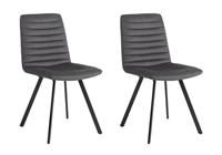 Argos Home Keaton Pair of Velvet Dining Chairs - Charcoal