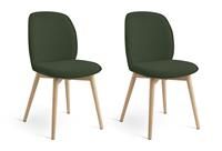 Habitat Laurel Pair of Fabric Dining Chairs - Dark Green