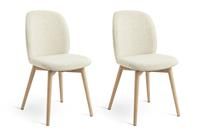 Habitat Laurel Pair of Fabric Dining Chairs - Cream