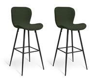 Habitat Etta Pair of Fabric Bar Stools - Green