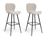 Habitat Etta Pair of Fabric Bar Stools - Natural