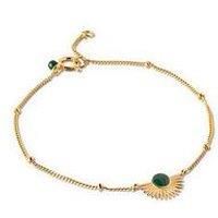 Enamel Copenhagen Soleil Petrol Green Gold Plated Sterling Silver Bracelet