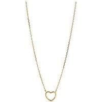 Enamel Copenhagen Heart Necklace, 18Ct Yellow Gold Plated 925 Sterling Silver