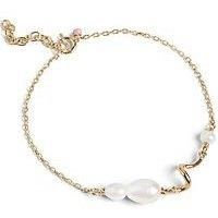 Enamel Copenhagen Pearlie Twist Bracelet, 18Ct Yellow Gold Plated 925 Sterling Silver And Pearl