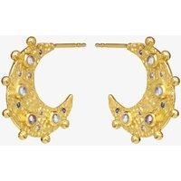 Maanesten Gold Plated Sadiq Crescent Moon Earrings 9866A