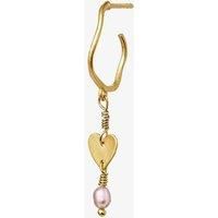 Maanesten Heart Chakra Gold Plated Single Dropper Earring 9825A