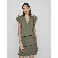 Vila Sleeveless Flounce Top - Olive