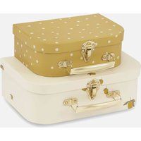 Konges SlÃ¸jd Storage Suitcase Boxes - Lemon (Set of 2)