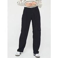 Jjxx Mary Mid Rise Smart Cargo Trousers - Black