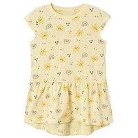 Name It Mini Girls Vigga Jersey Sun Print Dress - Double Cream