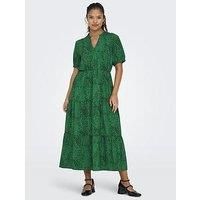 Jdy Short Sleeve V Neck Maxi Dress - Green