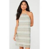 Vero Moda Stripe Halter Neck Dress - Green