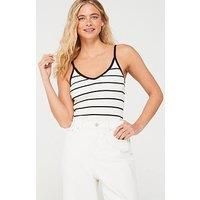 JACK & JONES Women/'s Jxesther Tight Short Stripe Top Knit, Cream-Coloured, XS