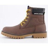 JACK & JONES Men/'s Jfwfinius PU Nubuck Boot, Java Detail Logo, 11 UK