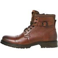 Jack & Jones Jack & Jones Leather Lace Up Buckle Boots