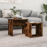 Nesting Coffee Tables 2 pcs Smoked Oak Engineered Wood