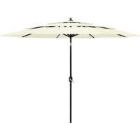 3-Tier Parasol with Aluminium Pole Sand 3 m