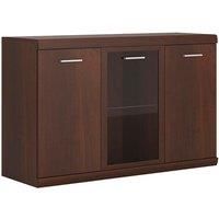 Imperial 3 Door Glazed Sideboard In Dark Mahogany Melamine