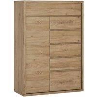 Furniture To Go 1 Door 6 Drawer Cupboard, oak