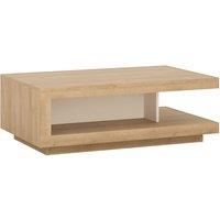 Lyon Designer Coffee Table In Riviera Oak Effect/White High Gloss