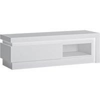 Lyon 1 Drawer TV Cabinet With Open Shelf In White And High Gloss