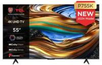 TCL 55P755K 55-inch Ultra HD, Wide Color Gamut, 4K HDR TV, Smart TV Powered by Android TV (Dolby Atmos 2.0, Dolby Vision, HDR 10+, Voice Control, compatible with Google assistant, 2024 New Model)