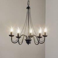 Helam Malbo Multi Arm Pendant Ceiling Light Black 60cm