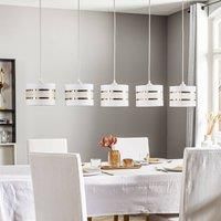 HELAM Helen linear pendant lamp white/gold 5-bulb